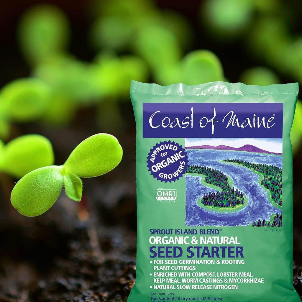 Coast of Maine, 8qt (Pack of 4) Sprout Island Blend, Organic & Natural Seed Starter for Seed Germination & Root Plant