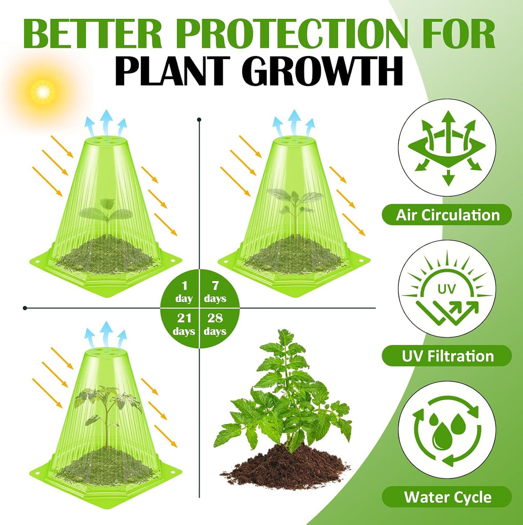 40PCS Garden Cloches for Plants with 80PCS Ground Stakes,Reusable Plant Bell Cover,Plastic Small Plant Seedling
