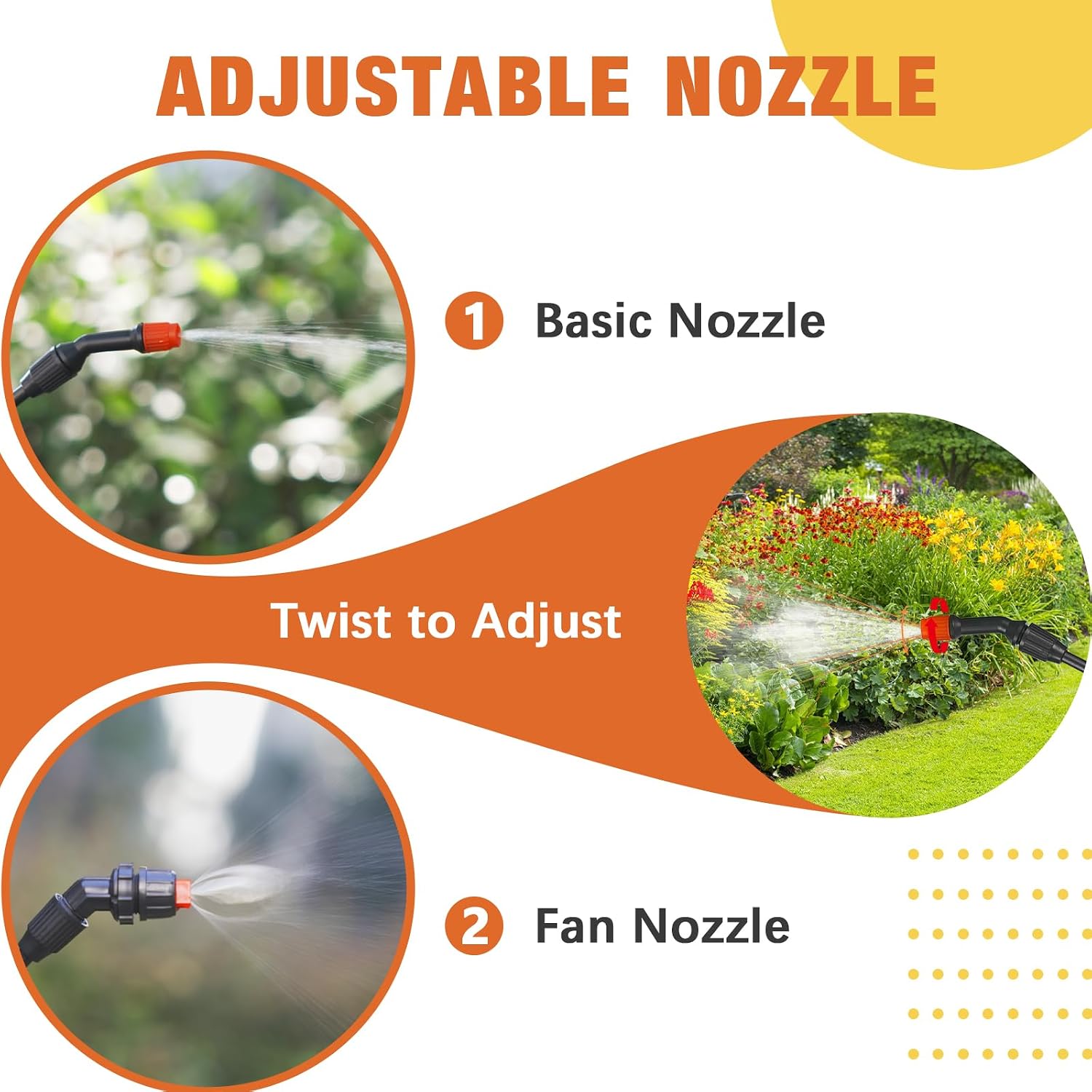1 Gallon/3.78L Pressure Sprayer - Multi-Use Pump Mister for Garden, Lawn & Home with 2 Nozzles, Shoulder Strap & Gloves