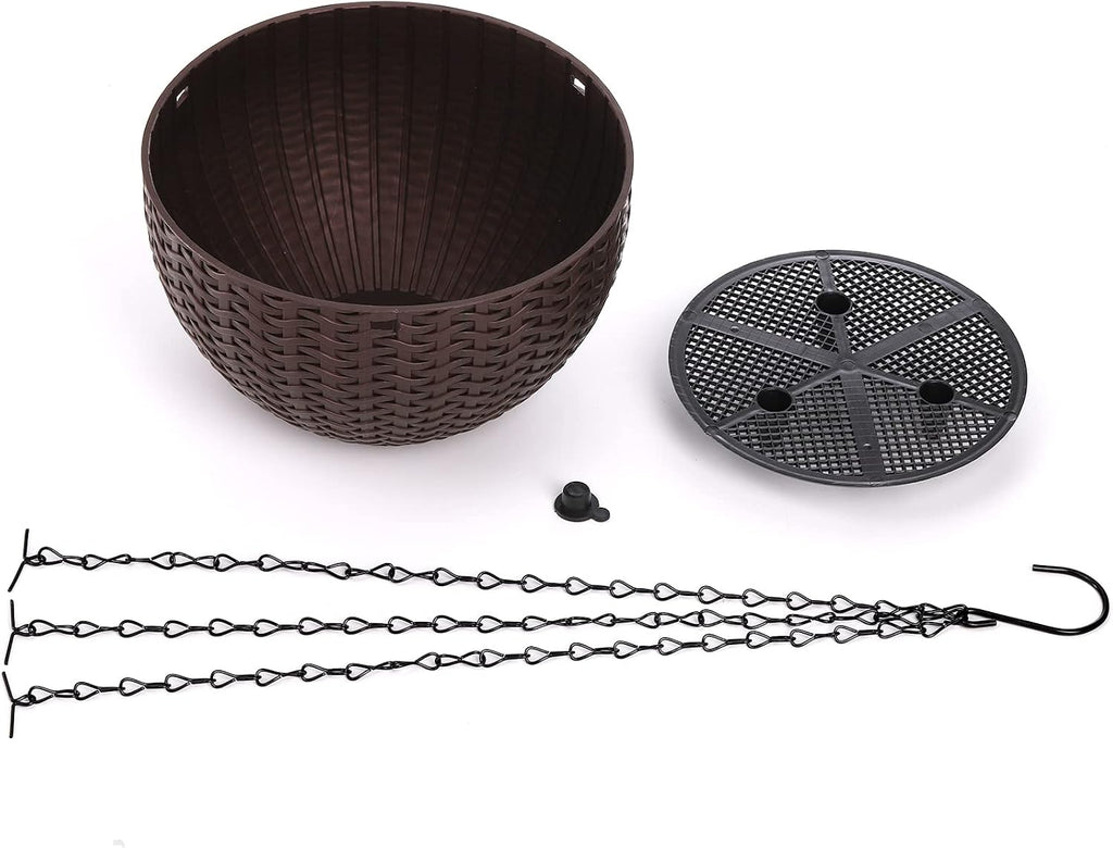 Foraineam 4 Pack 8.2 inch Self-Watering Hanging Planters, Garden Flower Plant Pot Container, Hanging Basket Planter
