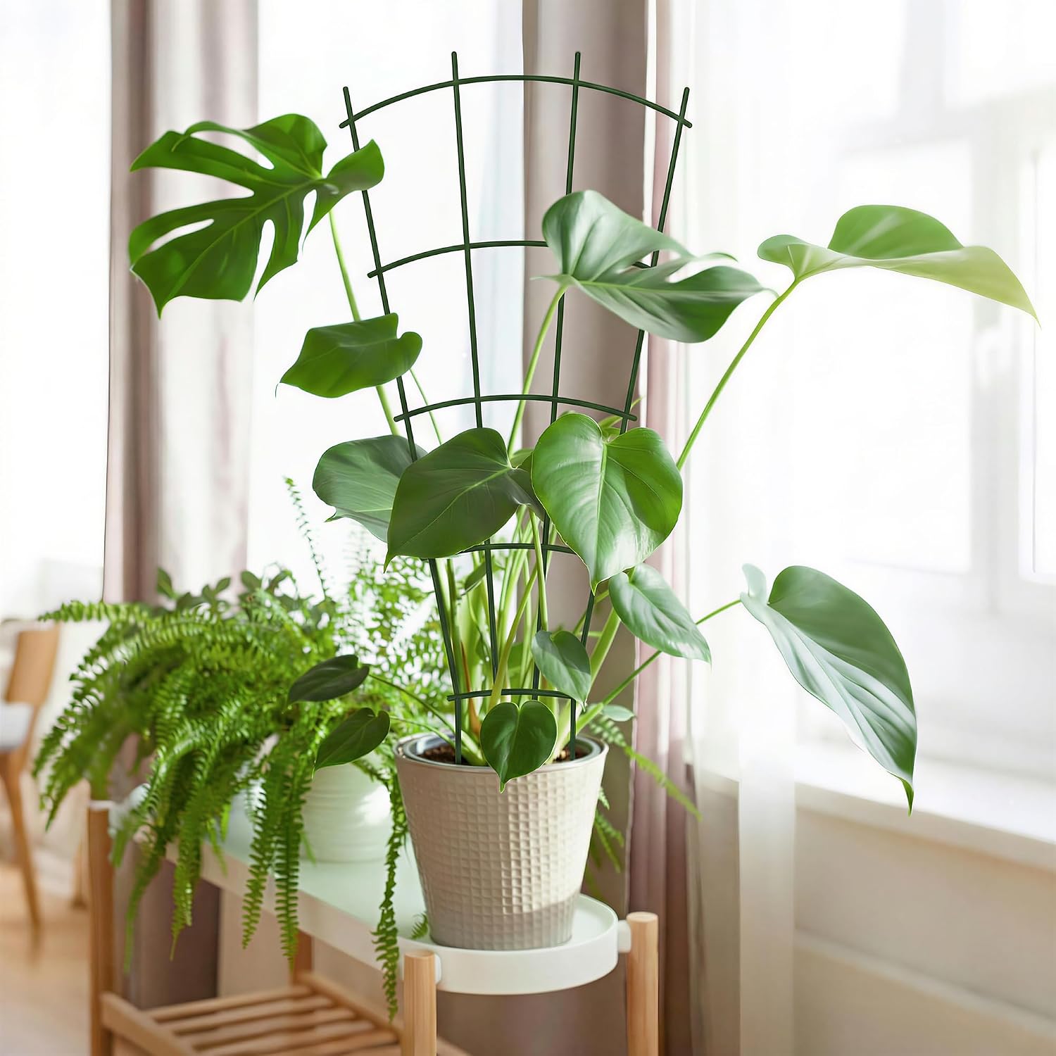 24" Metal Plant Trellis, Climbing Plant Support, 4 Pack (Green) | Rust-resistant coating | Sturdy metal frame | Easy