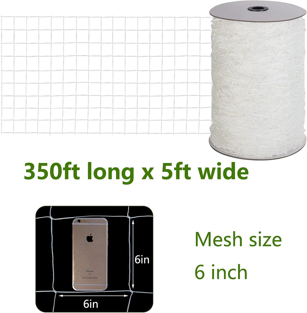 Soft Mesh Nylon Trellis Netting Roll - 5 x 350 ft Heavy Duty Garden Netting for Climbing Plants,Garden Melons
