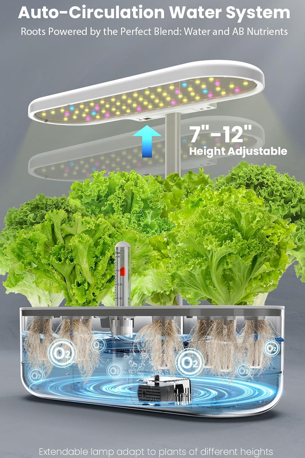 inBloom 12 Pods Hydroponics Growing System Indoor Garden with LED Grow Light and Pod Kit, Plants Germination Kit with