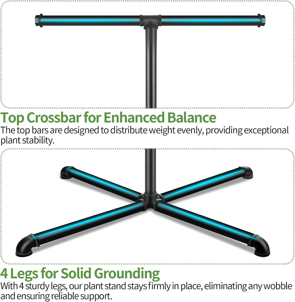 Plant Hanger Indoor, Hanging Plant Stand Heavy Duty Metal Standing Plant Hanger with 4 Hooks Hanging Plant Holder