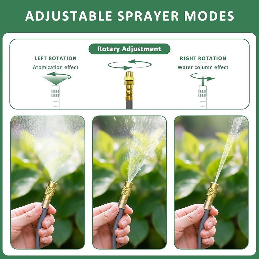 Drip Irrigation System 100FT 1/4", 360°Adjustable Garden Watering System with 16pcs Copper Nozzles, Drip Irrigation Kit