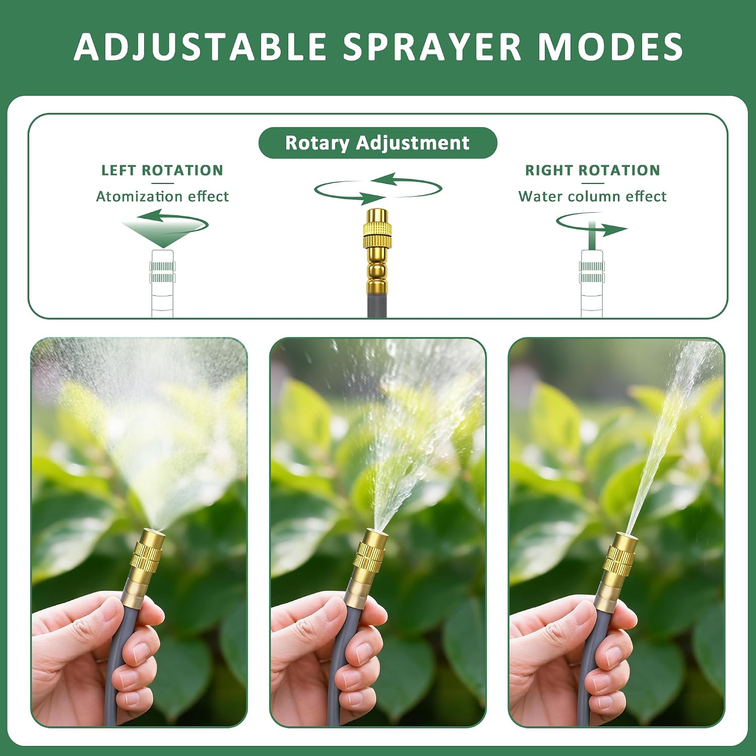 Drip Irrigation System 100FT 1/4", 360°Adjustable Garden Watering System with 16pcs Copper Nozzles, Drip Irrigation Kit