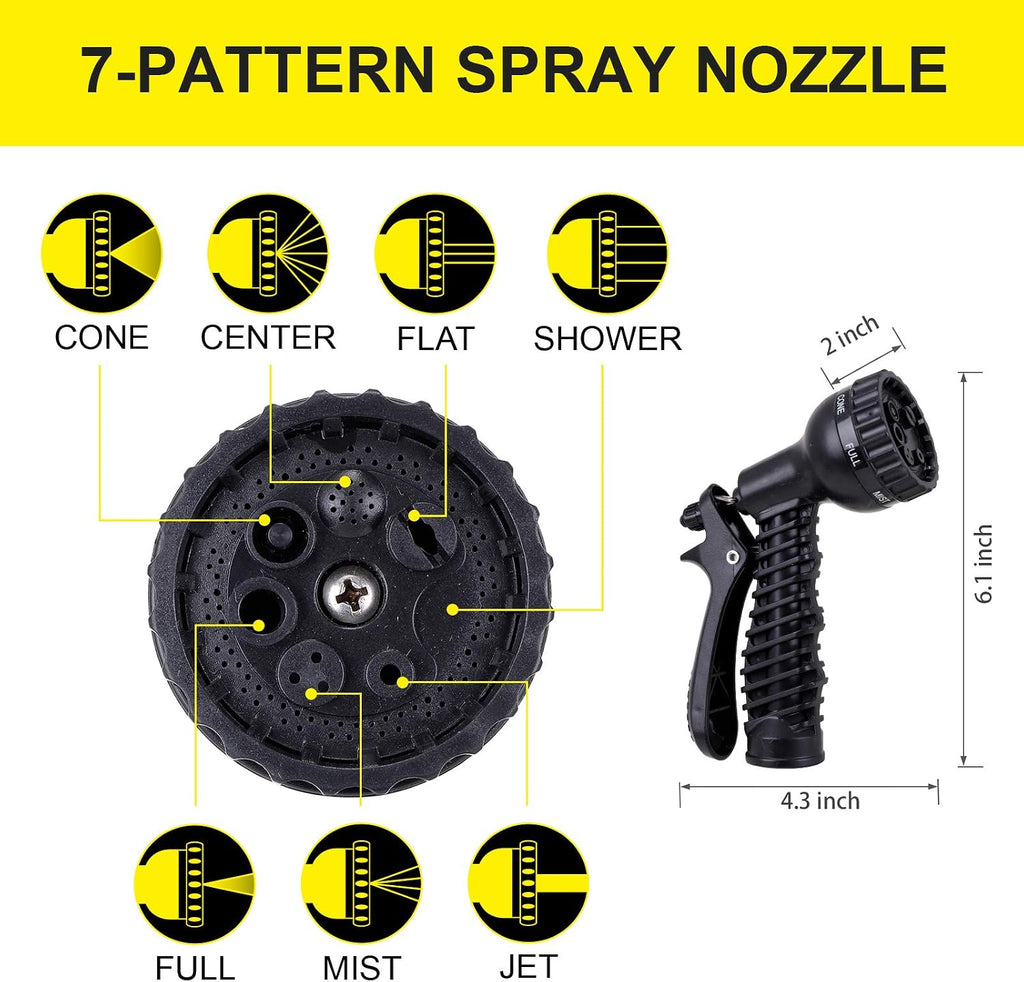 Stainless Steel Garden Hose 75 ft - Metal Water Hose with 2 Nozzles, Lightweight, Tangle Free & Kink Free, Heavy Duty