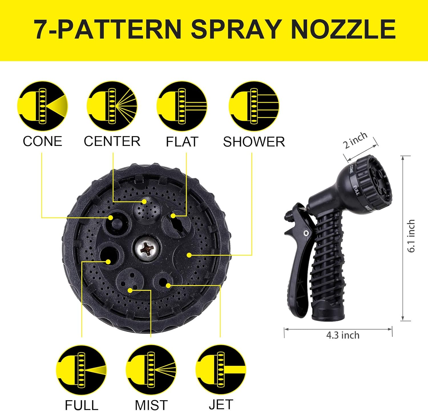 Metal Water Hose 25 ft - Stainless Steel Water Hose with 2 Nozzles, Lightweight, Tangle Free & Kink Free, Heavy Duty