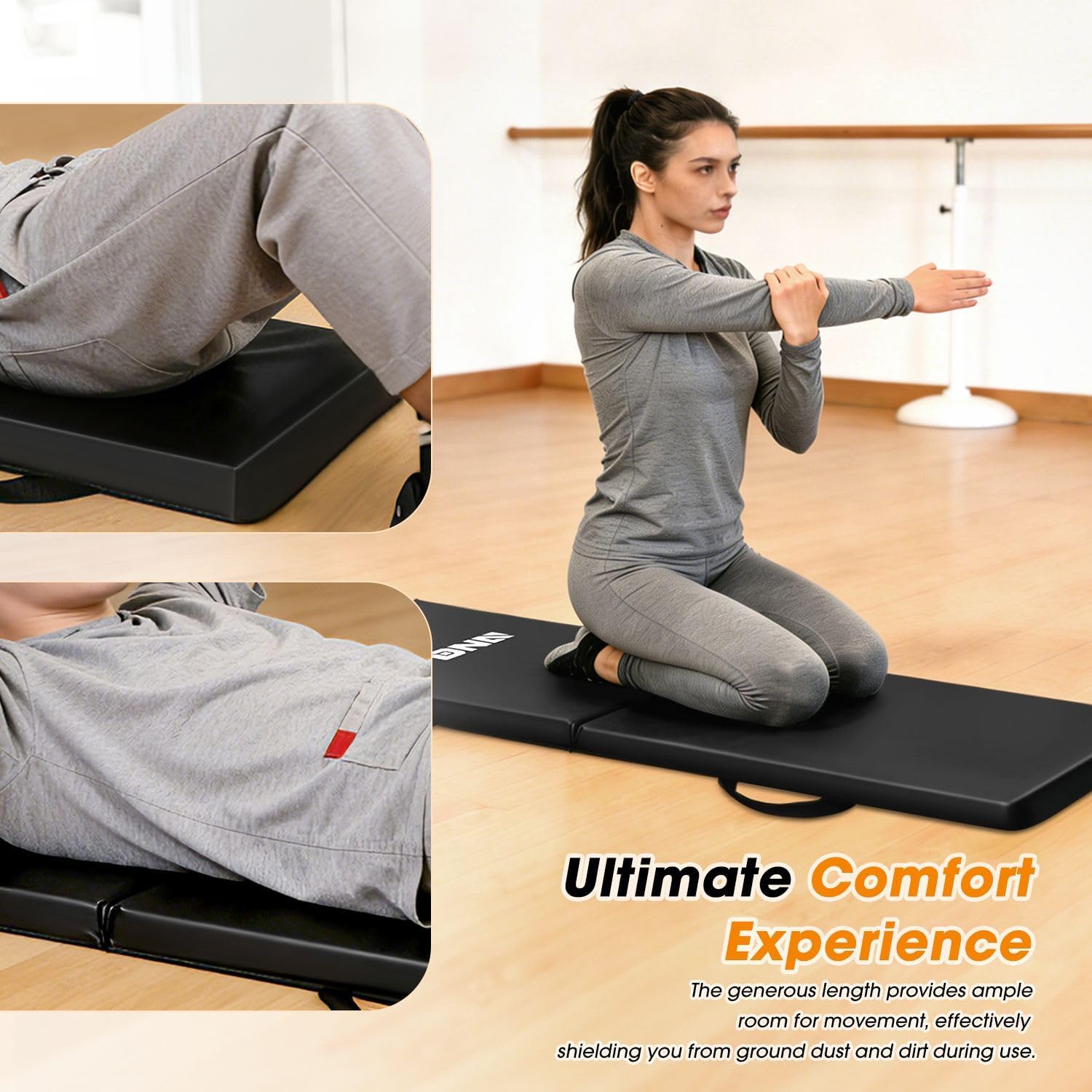 DNA Motoring Foldable Soft Kneeling Pad Mat Extra Thick Foam Knee Pad Mat Water Resistant 43 X 17.7 X 1.6 in for Auto