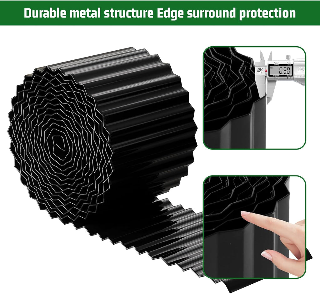Corrugated Metal Garden Edging,6" x 80' Sturdy Lawn Edging Brooder,Landscape Edging Border for Lawn, Flower Bed,Garden
