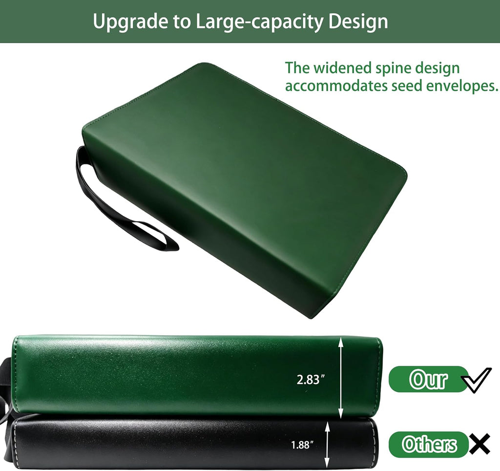 Zippered Seed Organizer Binder with 20 Pcs Seed Envelopes & 30 Pack Sheet | Clear Sheet, Large capacity-Holds 120