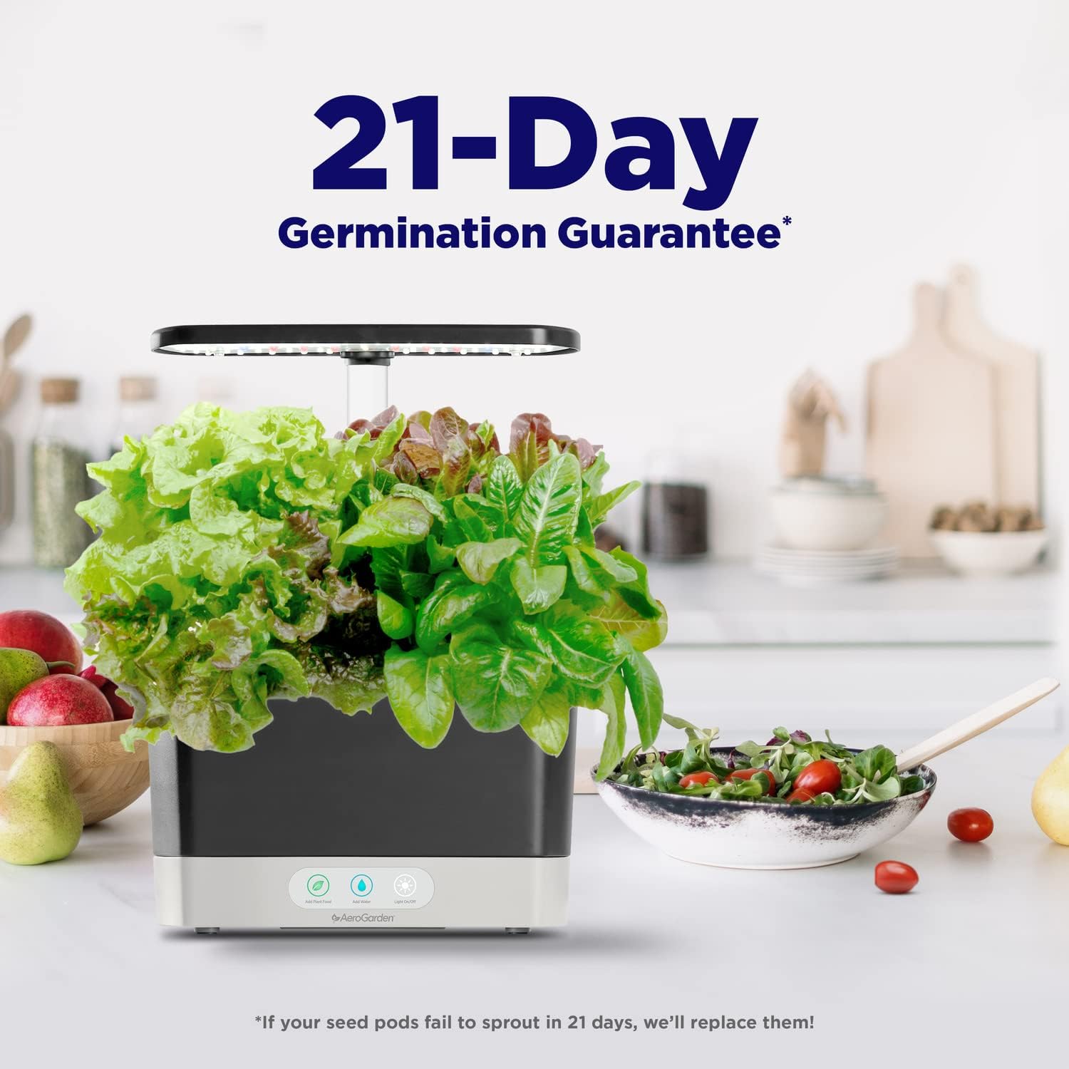 AeroGarden Harvest Indoor Garden Hydroponic System with LED Grow Light and Herb Kit, Holds up to 6 Pods, White