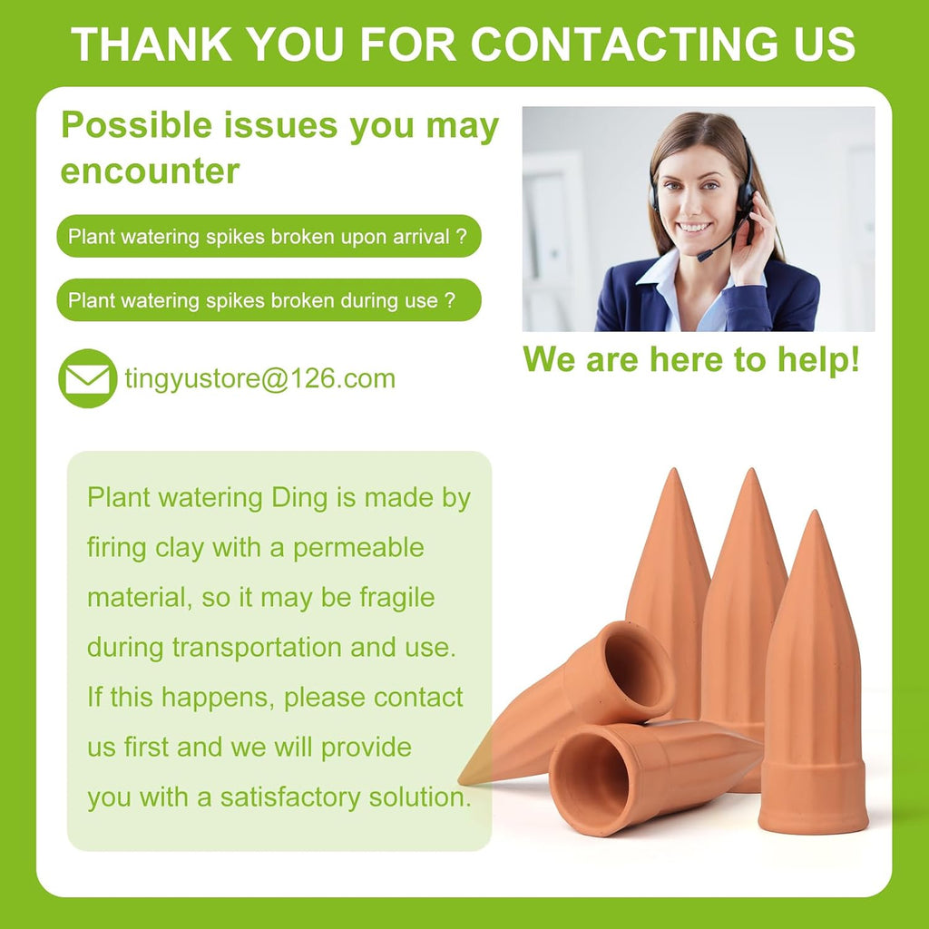 TKSCUSR 12 Pcs Self Watering Spikes Small Terracotta Plant Watering Stakes Devices Vacation Self-Watering Stakes for