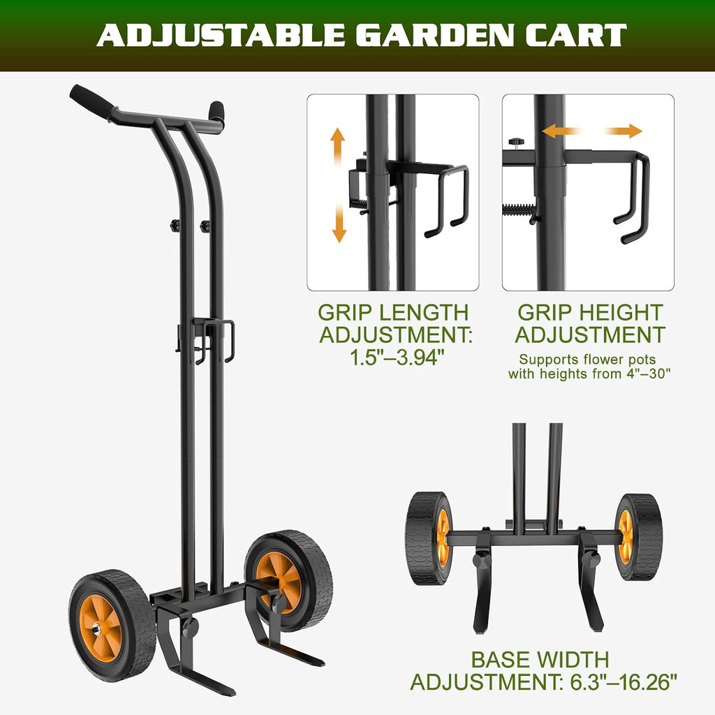 Housolution Plant Caddy with Wheels, Heavy Duty Plant Dolly for Big Pots | Plant Mover with Adjustable Grabbing Arm and