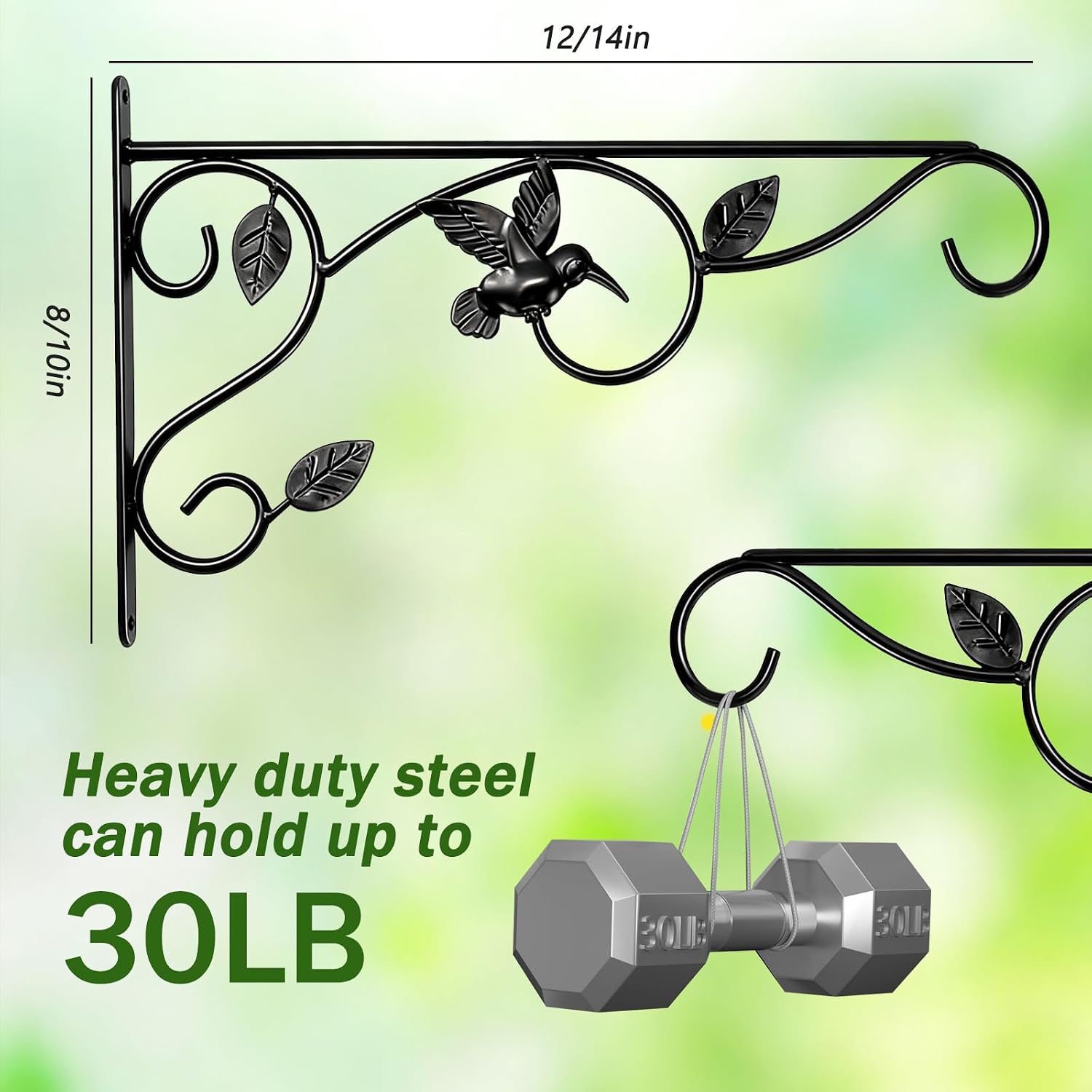 Elegant Bird Pattern Wall Hooks - Metal Plant Hangers for Indoor & Outdoor - Rust-Resistant Bracket for Plants