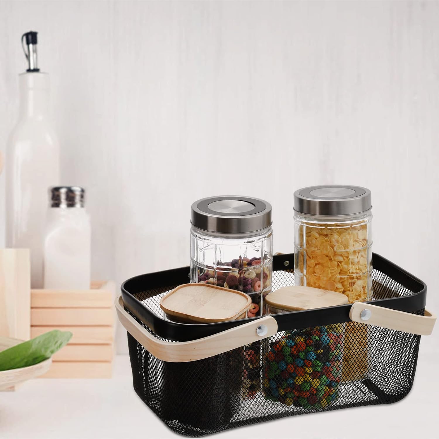Mesh Storage Basket with Handle, Garden Harvest Basket, Mesh Fruit Vegetables Gathering Basket Bin, Multi-functional