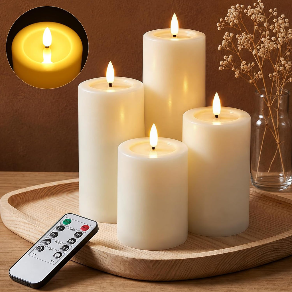 Outdoor Waterproof Flameless Candles Battery Operated with Remote and Timer