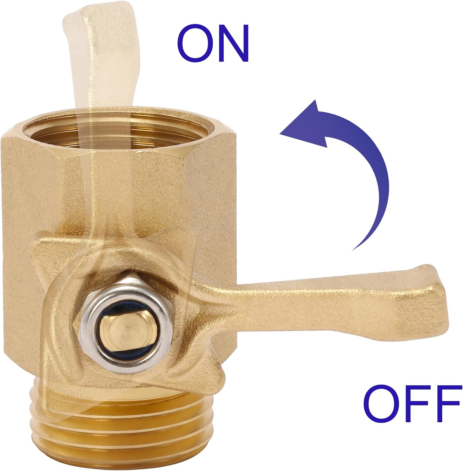 M MINGLE Heavy Duty Brass Garden Hose Shut Off Valve, Garden Hose Quick Connect Fittings