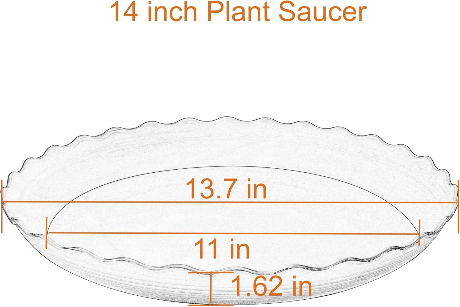 4 Pack of 14 inch Plant Saucer, Plastic Plant Saucer 14 inch, Heavy Duty Plant Tray for Pots, Plant Saucers for Indoors