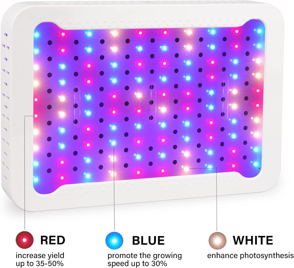 Beelux 1000w LED Grow Light for Indoor Plants Full Spectrum, Upgrade Dual Chips and Dual Switch Plant Grow Lights for