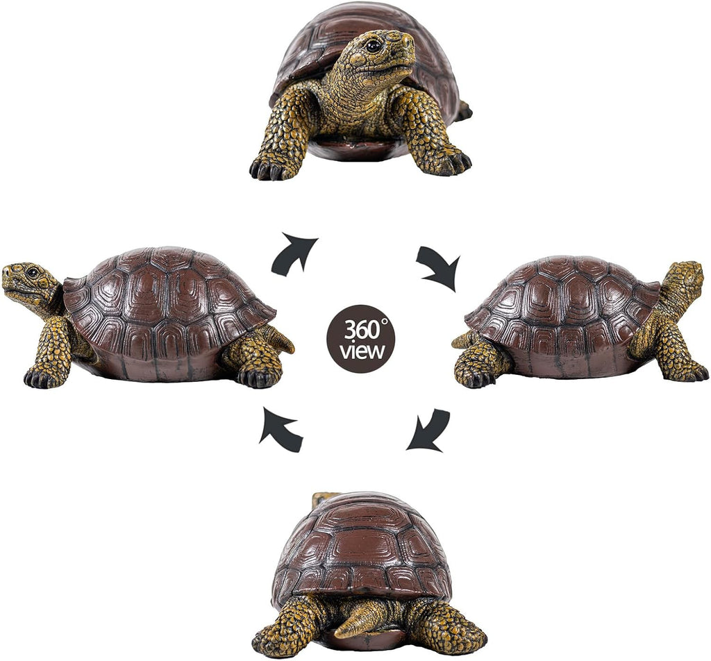 Garden Turtle Statue, Large Resin Tortoise Sculpture, 13L x 8.6W x 5.5H inches, Outdoor Yard Lawn Ornament,Home Decor