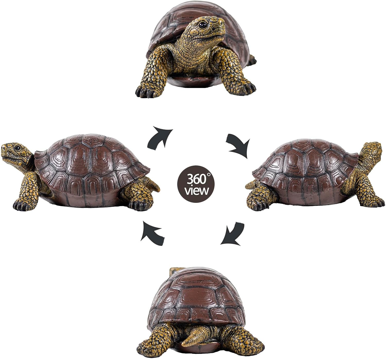 Garden Turtle Statue, Large Resin Tortoise Sculpture, 13L x 8.6W x 5.5H inches, Outdoor Yard Lawn Ornament,Home Decor