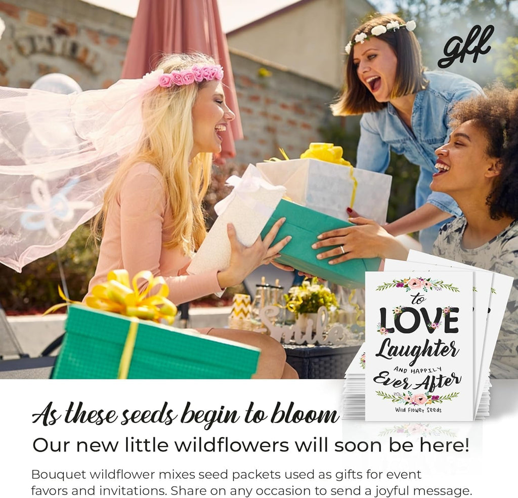 25 Wildflower Seed Packets - Wedding Favors for Guest - Wedding Decorations for Reception - Wild Flower Seeds Throw and