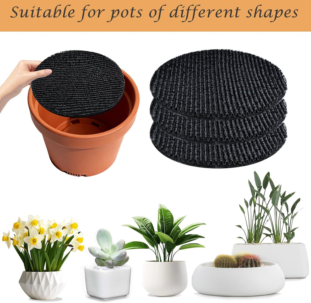 3Pcs 14inch Round Pot Mesh Drainage Discs Double Layer Plant Pot Hole Insert Pads Cutable Bonsai Pot Bottom Grid Mat
