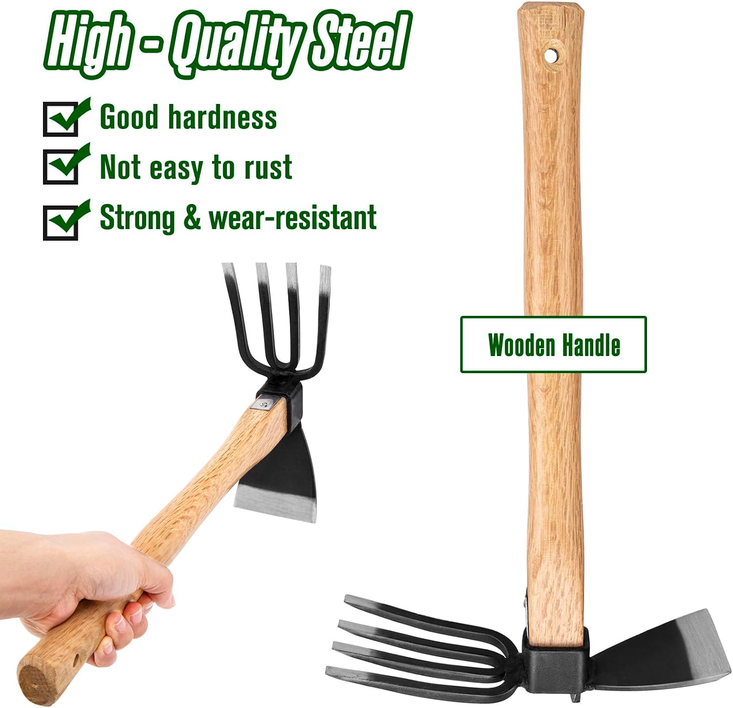 Hoe Garden Tool, Japanese Weeding Hoe - Hoe Cultivator 2 in 1 Hand Garden Tools for Gardening Planting