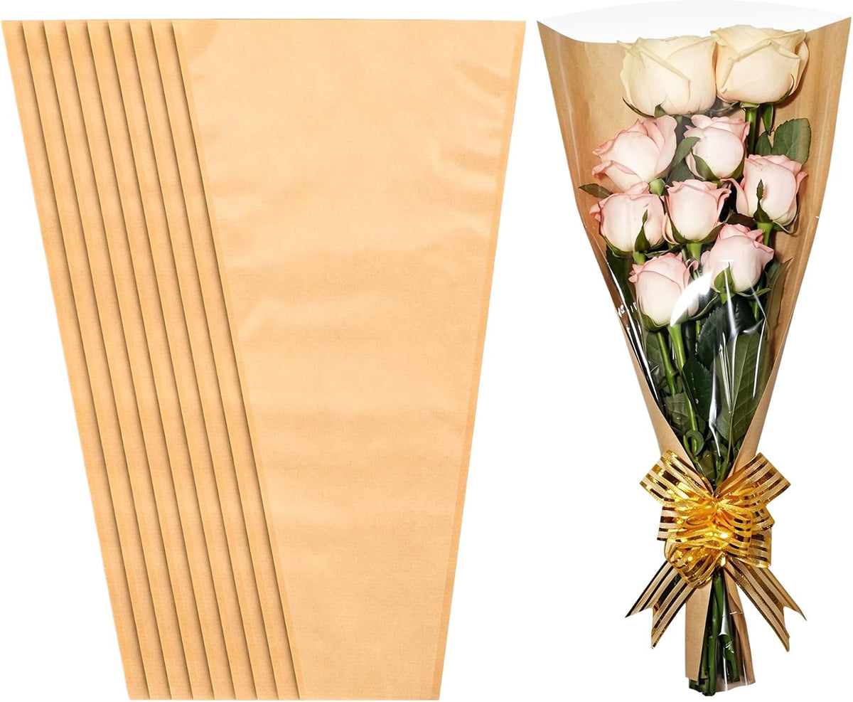 JOYIT Flower Bags for Bouquets, 50PCS Flower Wrapping Papers, 9.8“ x 18”