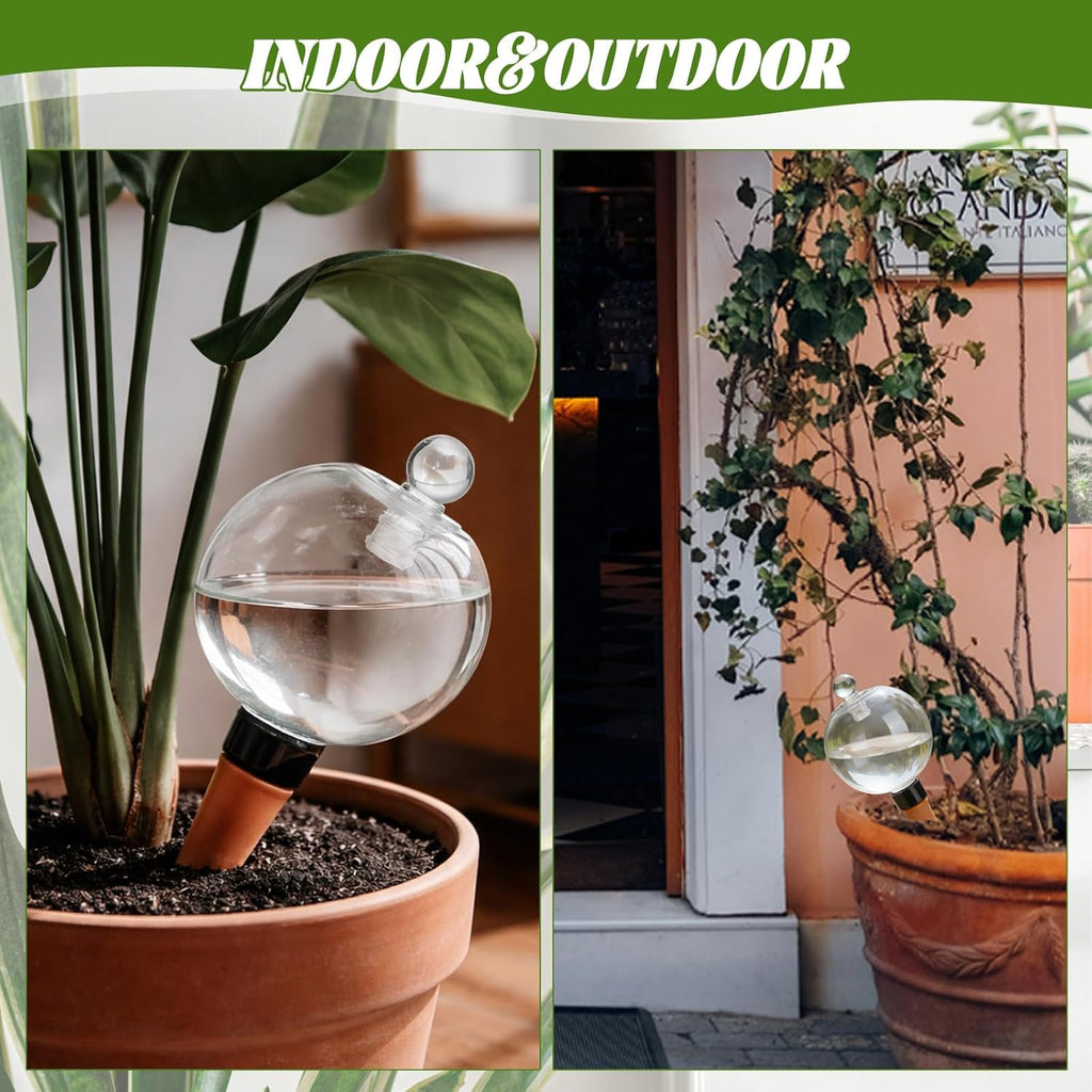 4 Pack 17.5 oz Plant Watering Globes with Covers Self Watering Planter Insert Top Fill Plastic Water Bulbs for Indoor