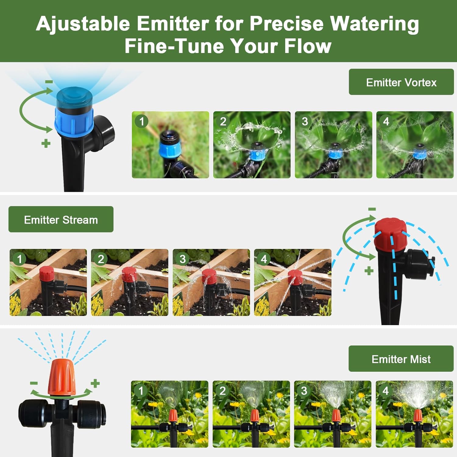 Drip Irrigation Kit for Garden, Quick-Connect Plant Watering System 150FT | Raised Bed Drip Line Kit, Greenhouse