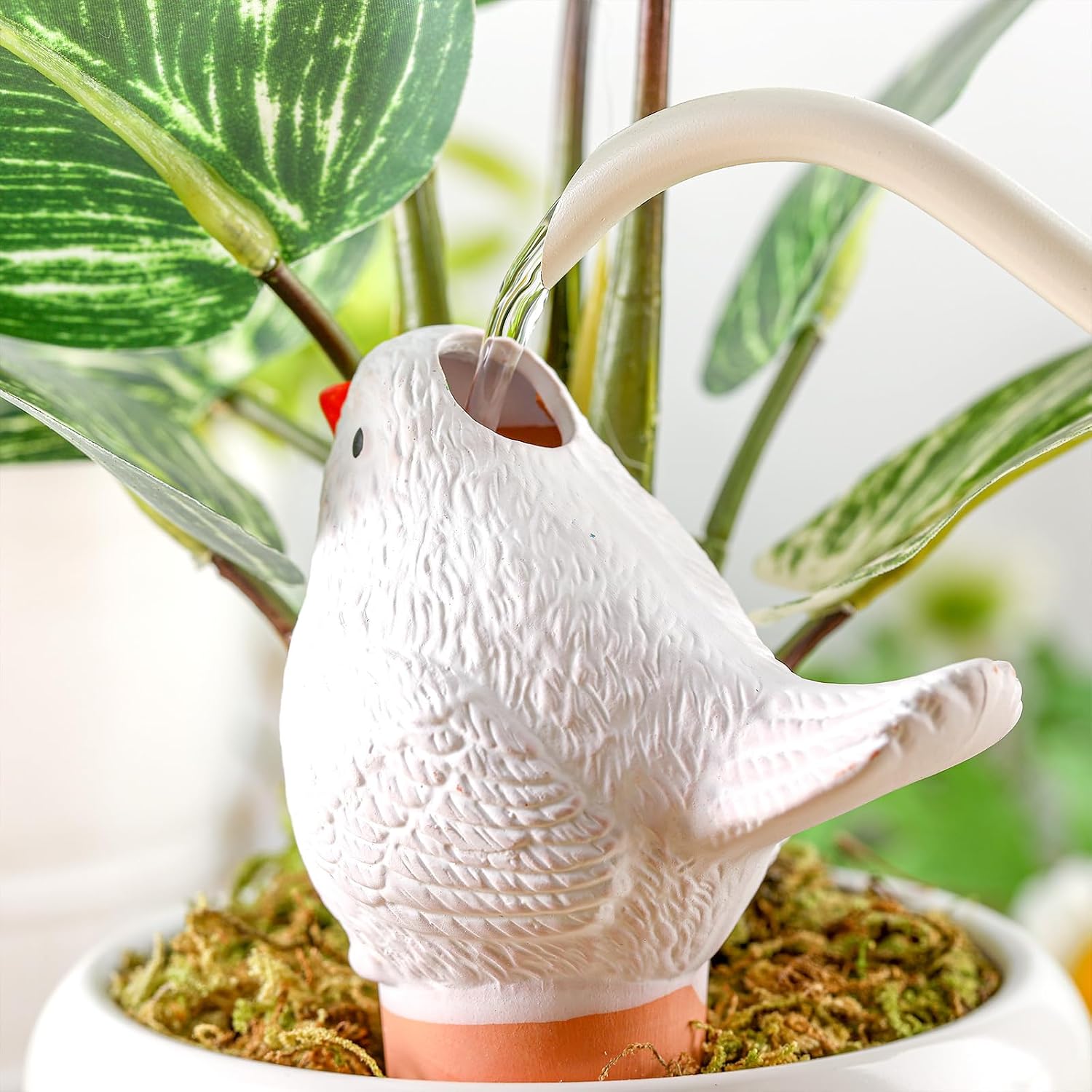 Sliner 8 Pack Bird Shaped Plant Watering Globes Self Watering Planter Insert Terracotta Irrigation Globe Devices with