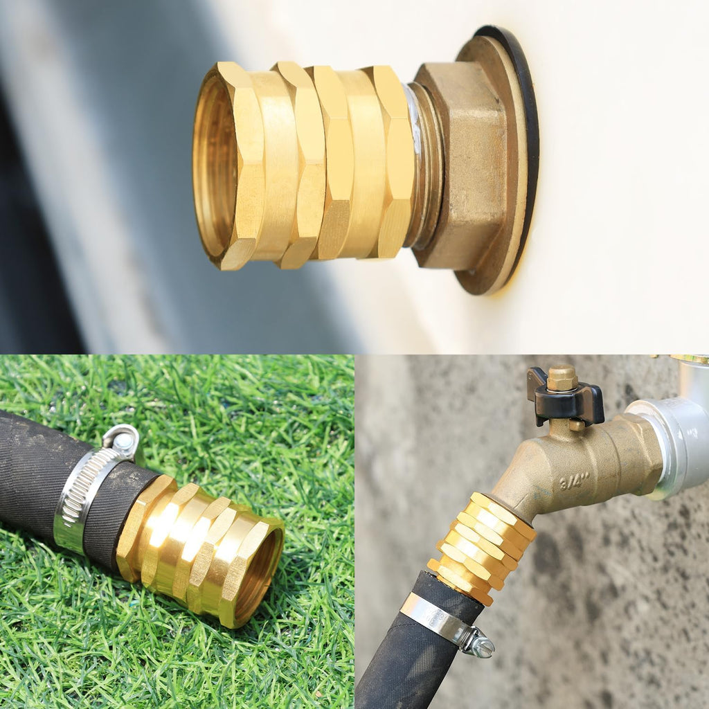 Garden Hose Fittings Connectors Adapter Solid Brass Repair double female to female faucet leader coupler ​dual water