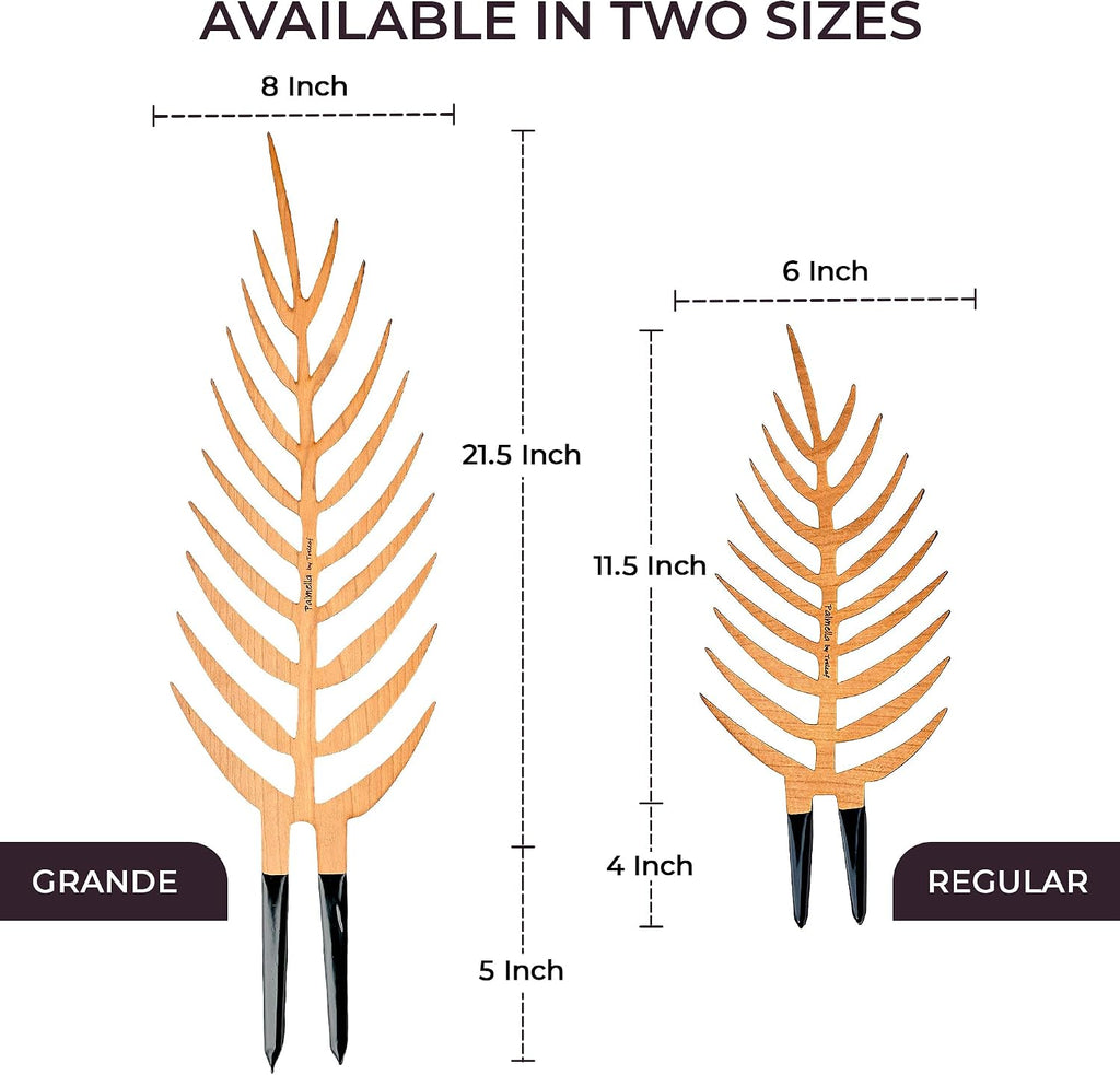 Palmella Palm Leaf Inspired Wooden Trellis – Grande Size Indoor Plant Support for Climbing Plants – 24” Decorative