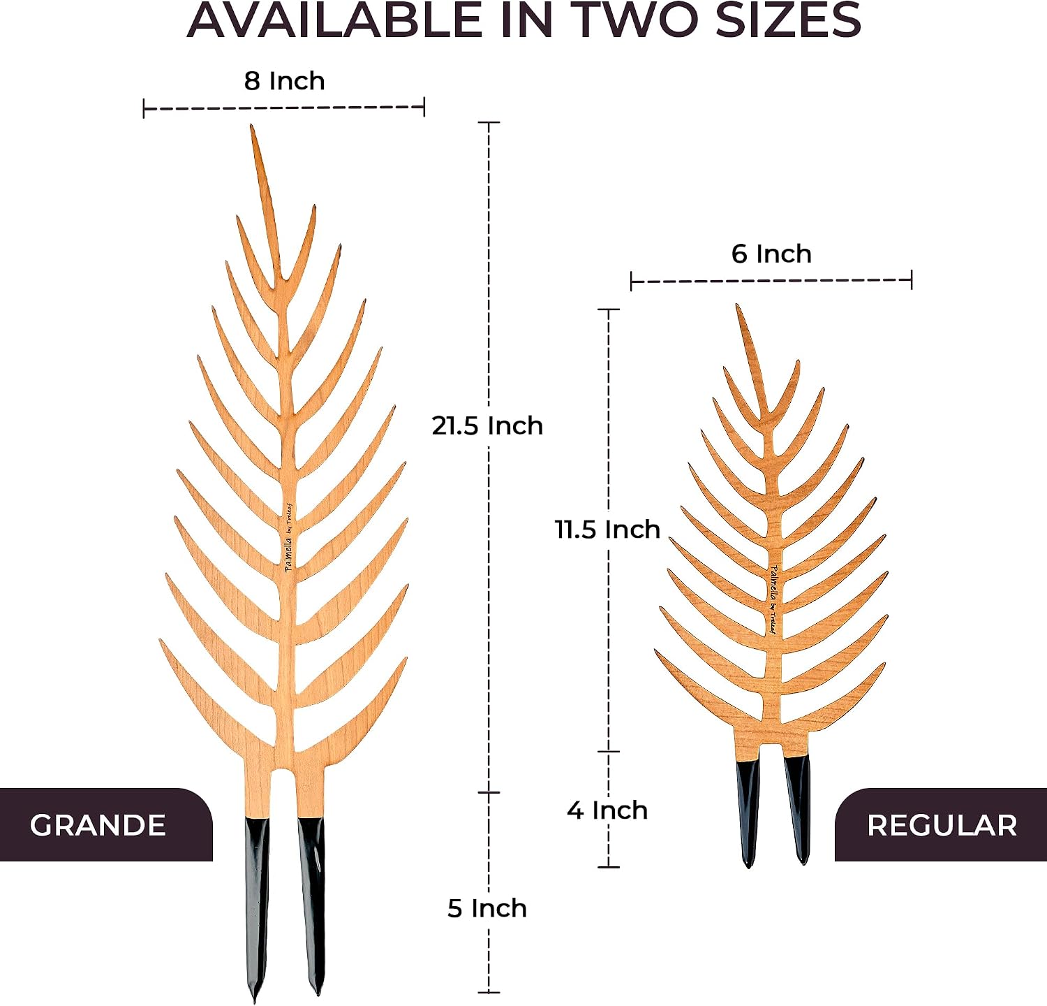 Palmella Palm Leaf Inspired Wooden Trellis – Grande Size Indoor Plant Support for Climbing Plants – 24” Decorative