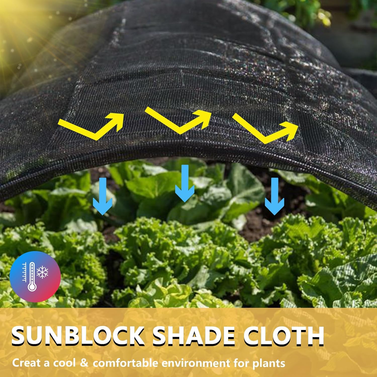 40% Garden Shade Cloth for Plants,10x20FT Sun Shade Protection | Heavy Duty Black UV-Resistant Shade Cloth with