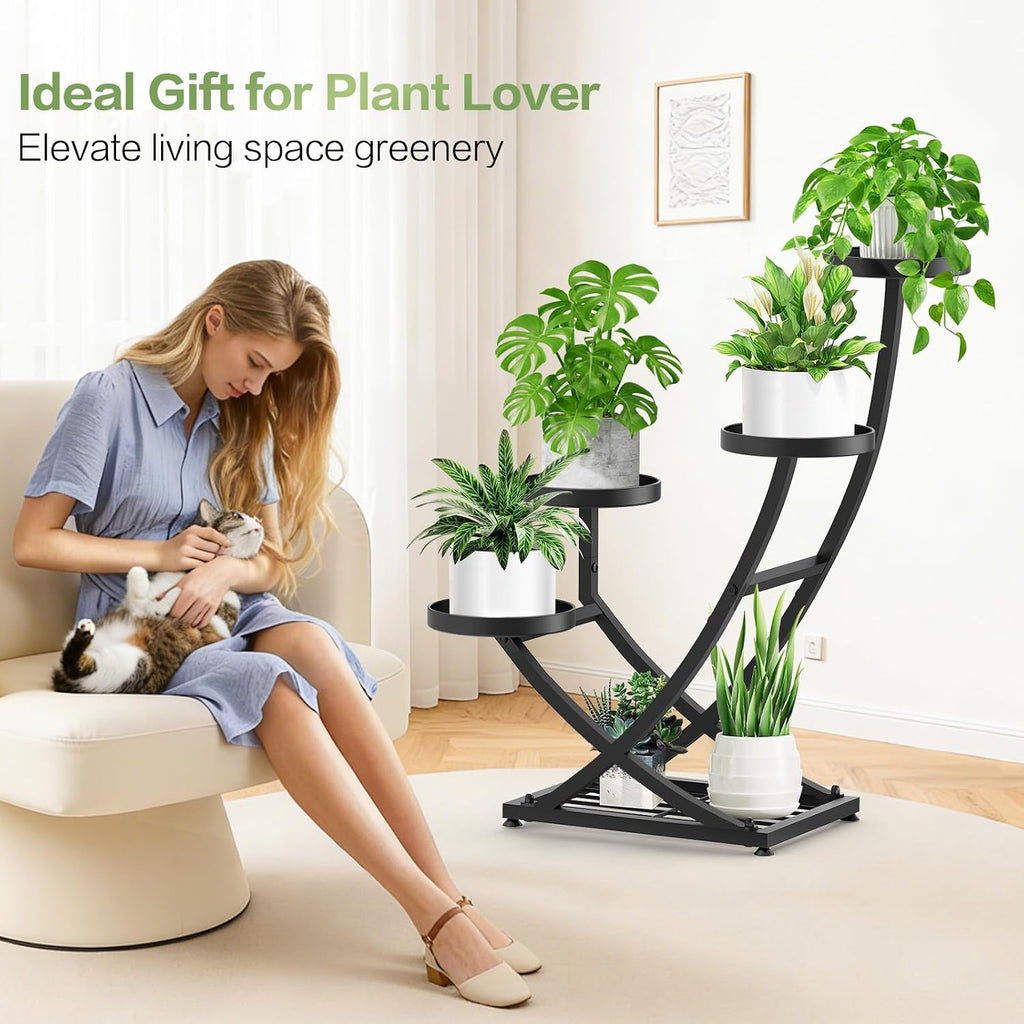 Outdoor Plant Stand Metal Plant Stand Indoor, 5 Tier Heavy Duty Corner Plant Stands, Plant Shelf for Tall Plant Holder