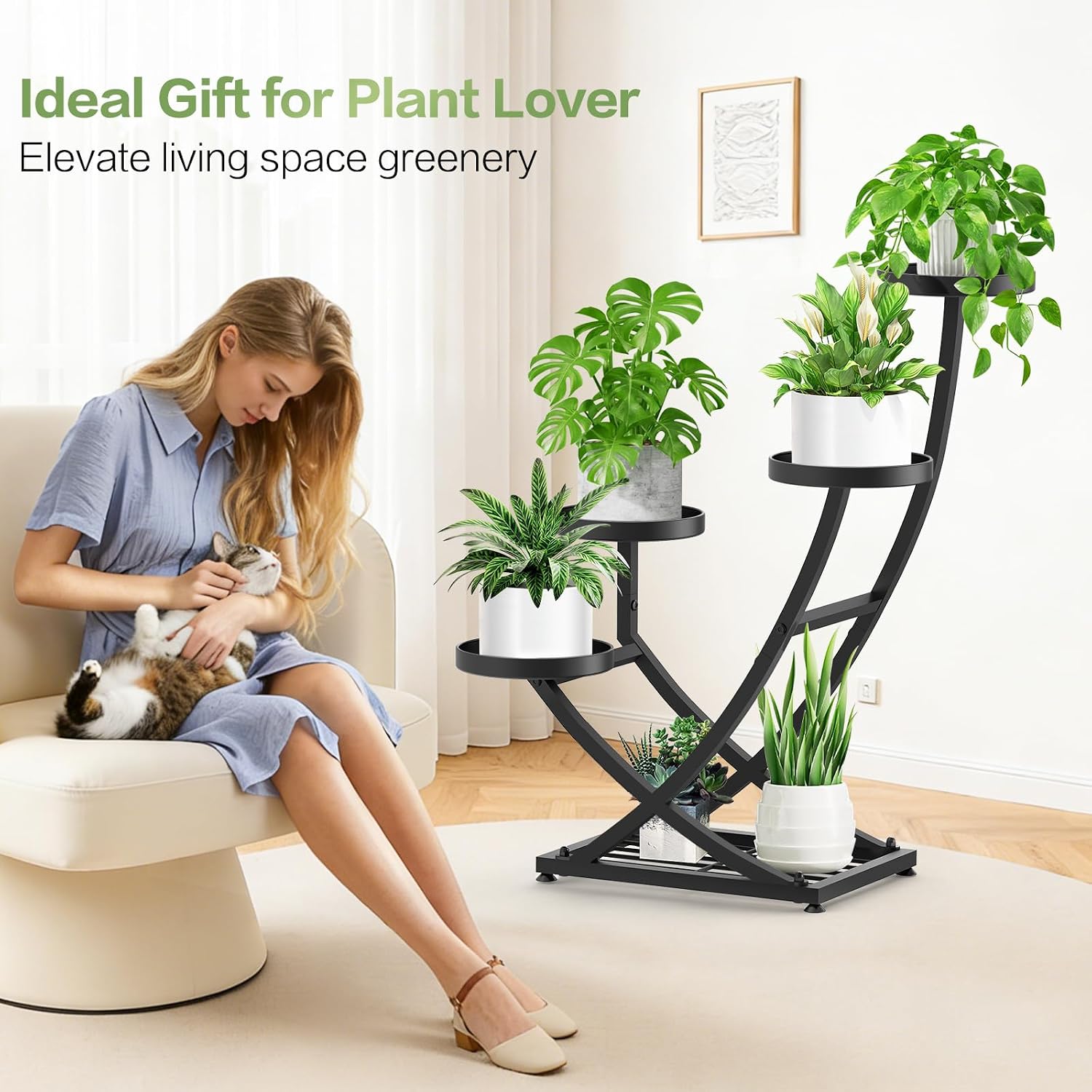 Outdoor Plant Stand Metal Plant Stand Indoor, 5 Tier Heavy Duty Corner Plant Stands, Plant Shelf for Tall Plant Holder