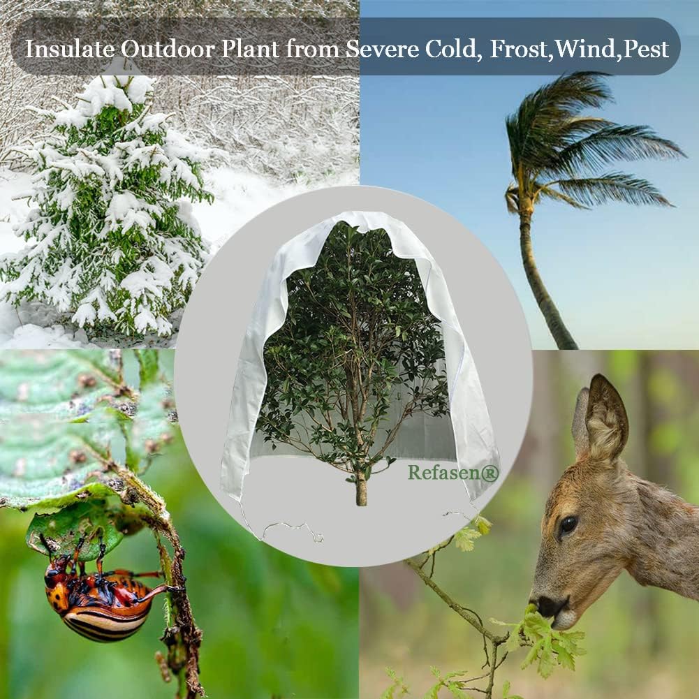 Plant Covers Freeze Protection,3 Packs 45”H X40”W Frost Blankets for Outdoor Plants Frost Cloth with Zipper