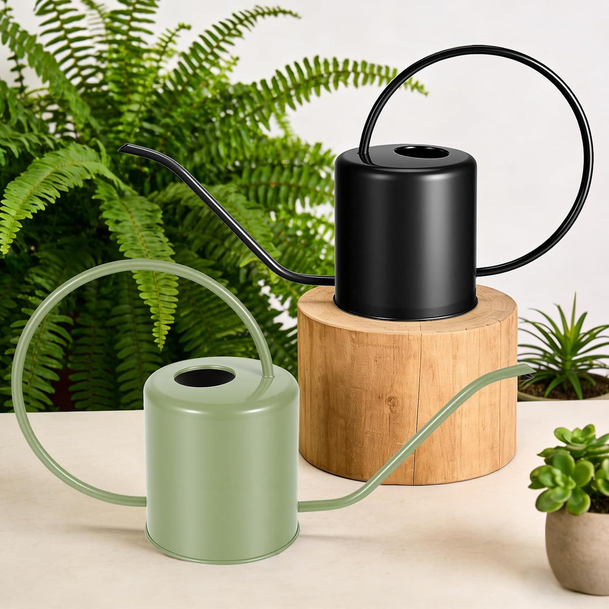 Plant Watering Can, 50 oz / 1500 ml Stainless Steel Metal - Modern Decorative with Long Spout for Indoor Potted Plants