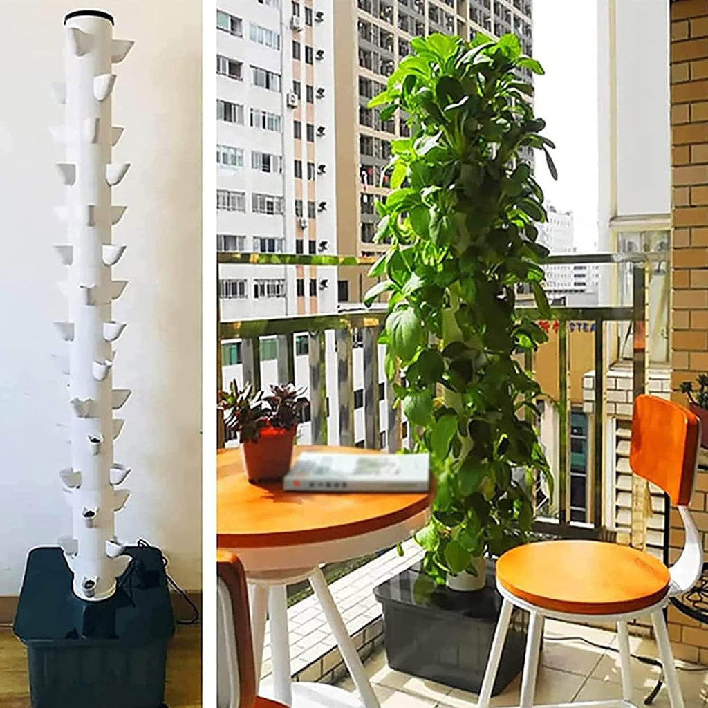 Hydroponic Grow Kit, Hydroponics Vertical Growing System, 15 Floors 45 Holes Aquaponics Growing System Kit, Aeroponic