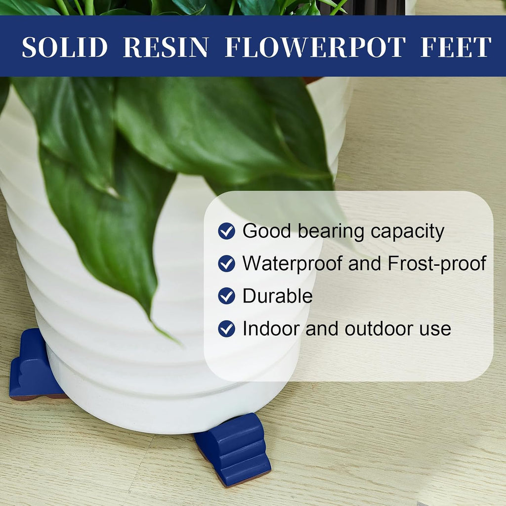 Kigeli 12 Pcs Resin Pot Feet for Outdoor Planters 3 Inch Long 1.5 Inch Tall Flower Handmade Elevator Plant Feet Frost