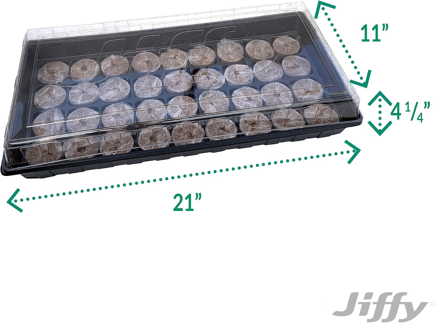 Ferry Morse Jiffy Tomato & Vegetable Seed Starter Tray Kit, 36 Cell 50mm Peat Pellets with Bonus SUPERthrive and Plant