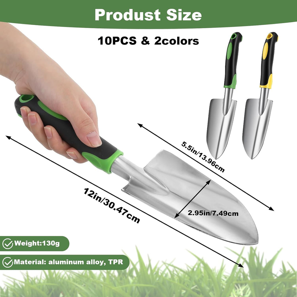 PercyEffie10 Pcs Garden Trowel Bulk, Heavy Duty Shovels Garden Tool, Small Shovel for Digging Metal Hand Trowel Spade