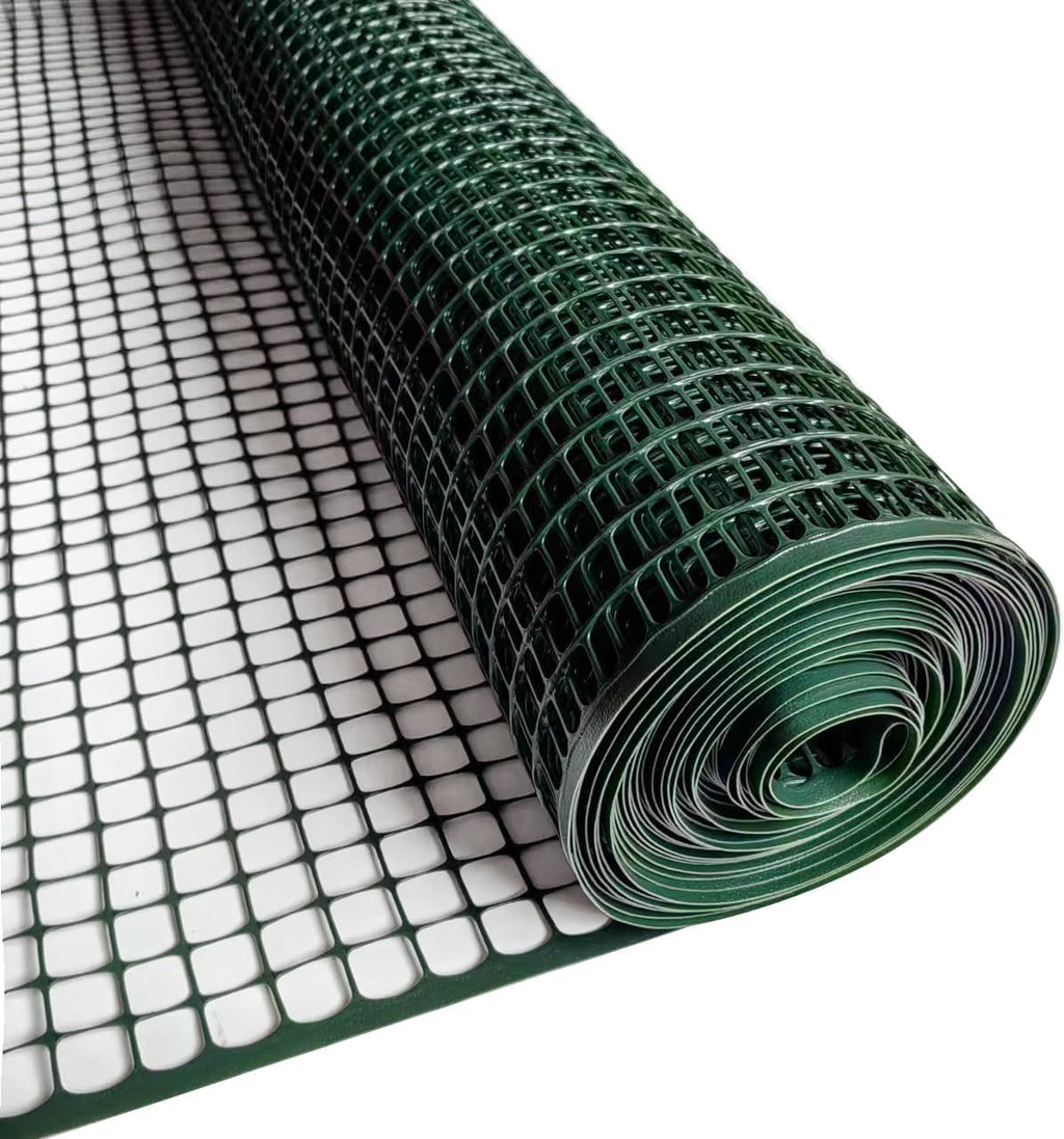 Green Plastic Garden Fence, Hardware Mesh, 40'' x 25' | Reusable HDPE Fence for Landscape, Tree Guards, Balcony, Deck &