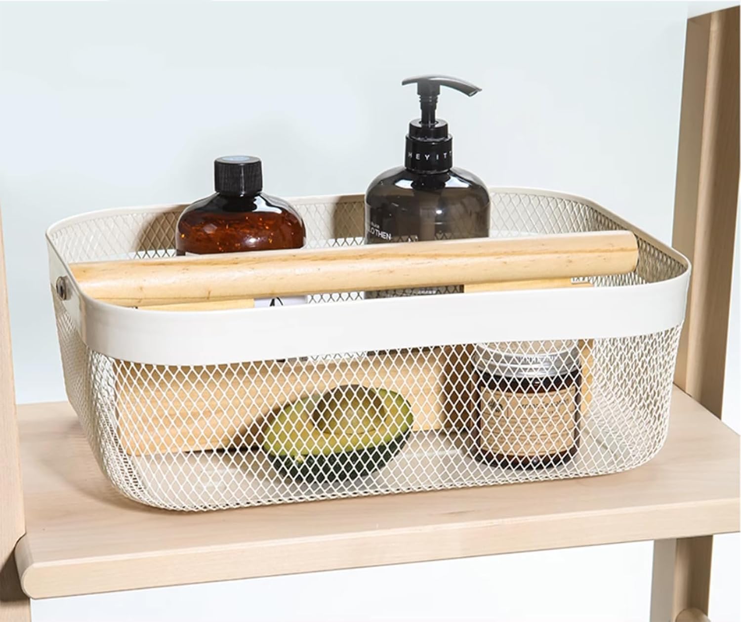 AJIODA Metal Mesh Steel Storage Basket, Garden Harvest Wire Organizer Basket Multi-functional Kitchen Fruit Basket with