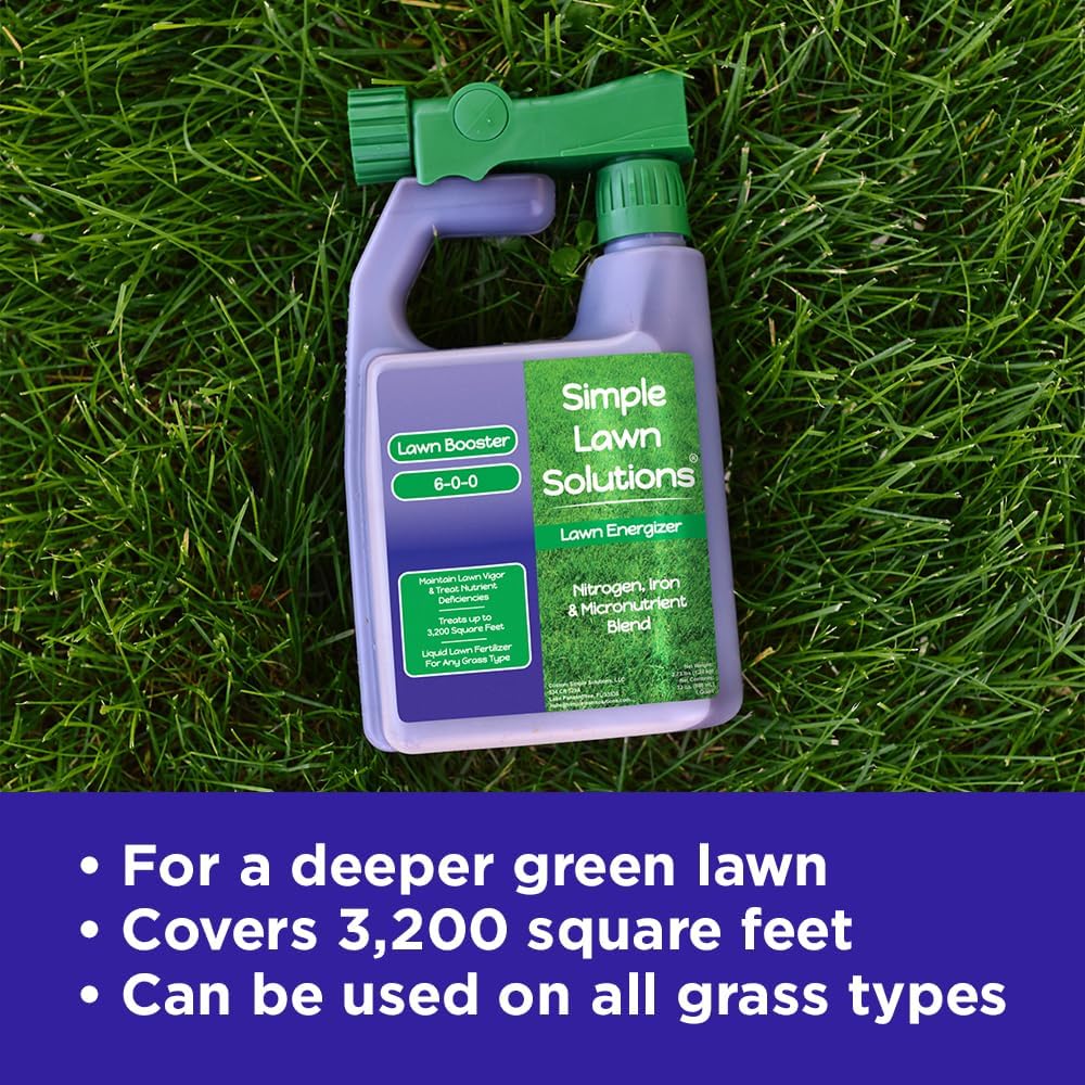 Commercial Grade Lawn Fertilizer with Iron- Liquid Fertilizer Spray- Nitrogen and Iron for Deeper Green Turf- Any Grass