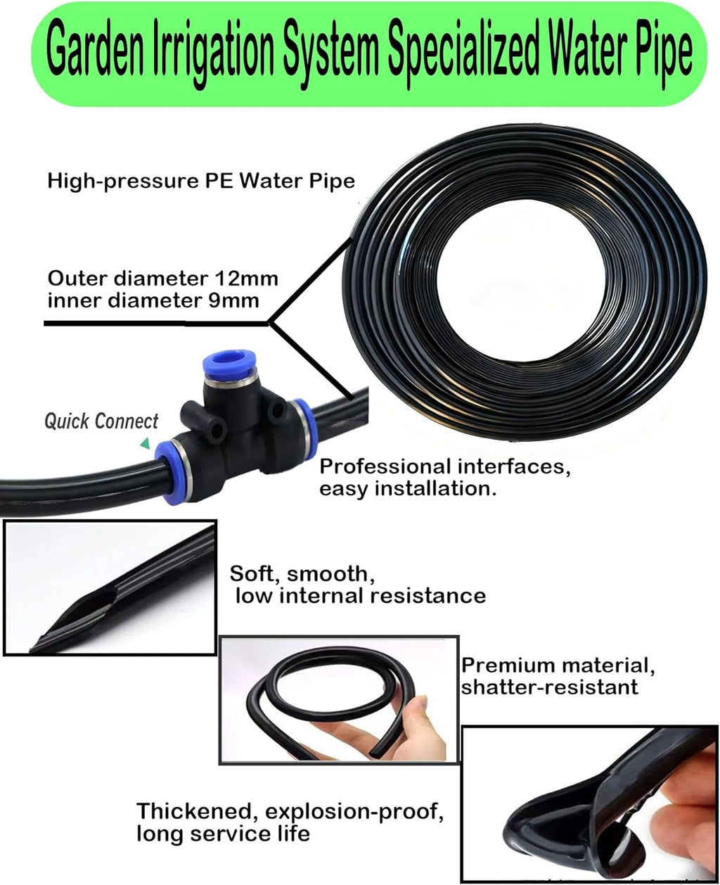 Drip Irrigation System,Automatic Garden Watering System, 360 Degree Adjustable Garden Sprinkler, High Output Mist Spray
