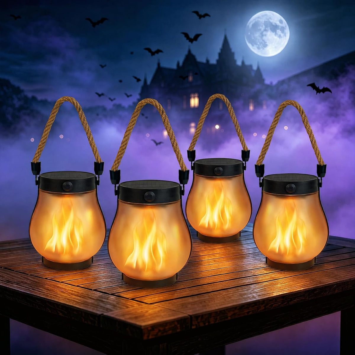 Ghost Solar Halloween Garden Decorations Outdoor, Solar Pathway Lights
